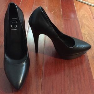 Black Stiletto Platform Heels